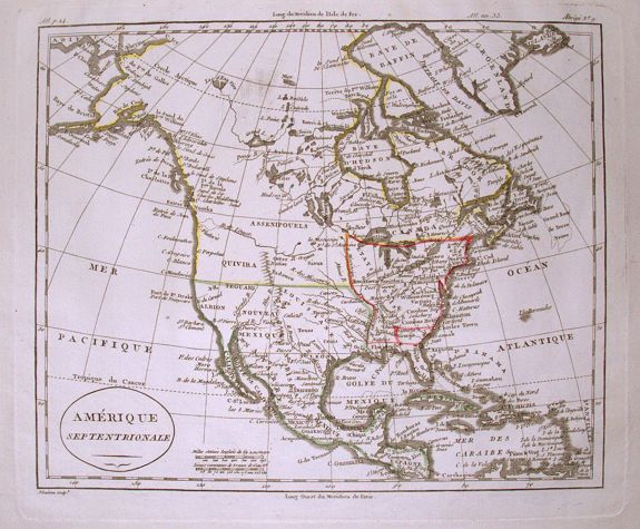 BLONDEAU, A., Amerique Septentrionale., antique map, old maps