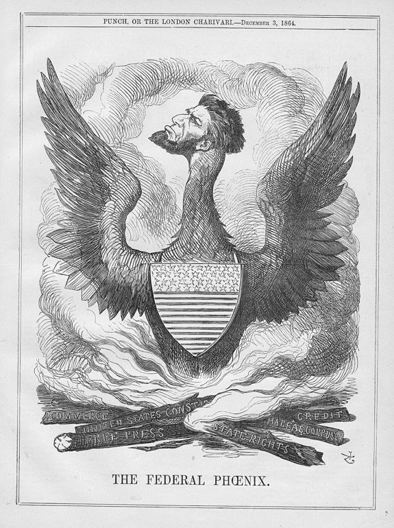 PUNCH, A set of 13 humorous Punch prints dated 1846 1860, 1862, 1863, 1864. All with American, Civil War, Oregon Treaty and Abraham Lincoln interest , antique map, old maps