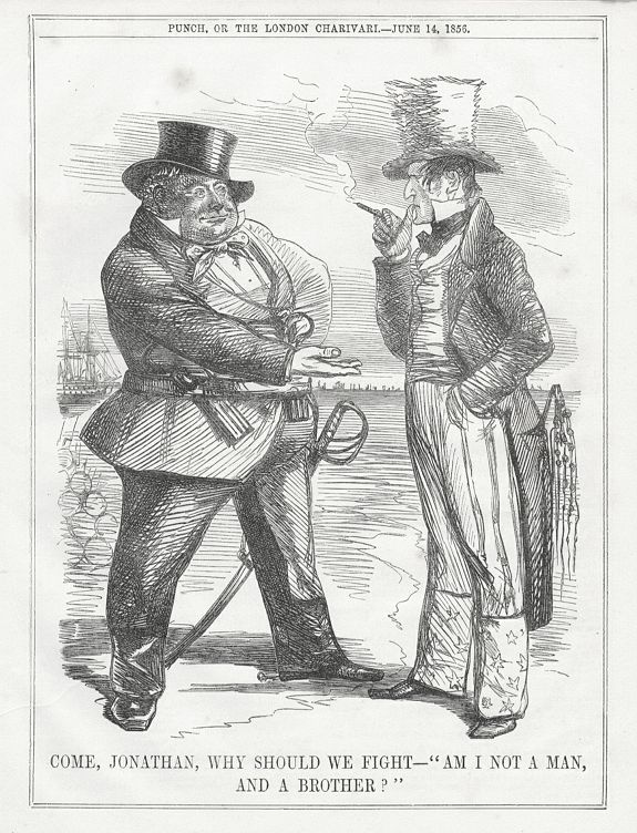 PUNCH, A set of 15 humorous prints. 1846, 1856, 1862, 1863, 1864, 1865, 1866. All with American, Civil War, Oregon Treaty and Abraham Lincoln interest , antique map, old maps