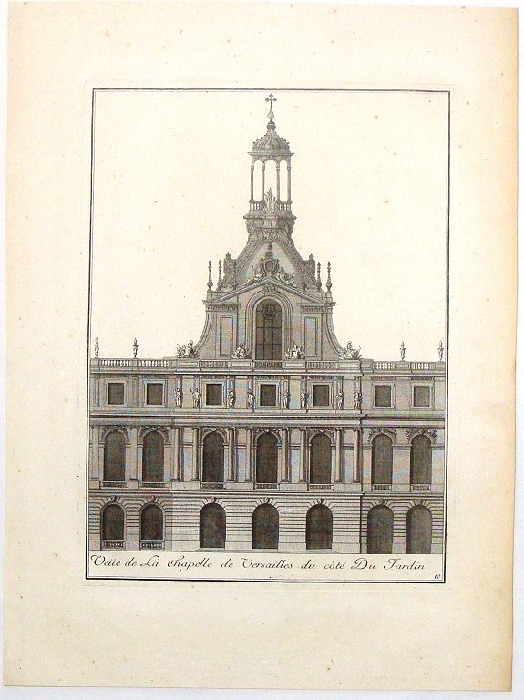 DEMORTAIN, G., Oeue de la Chapelle de Versailles du Cote du Jardin., antique map, old maps