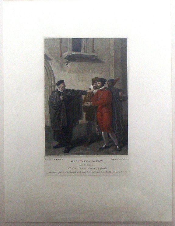 PARKER, J., Boydell's Shakespeare - Merchant of Venice., antique map, old maps