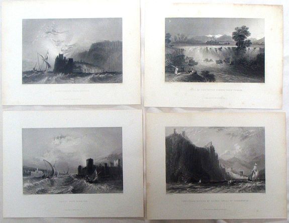 BARTLETT, W., Four Bartlett steel engraved prints of marine scenes., antique map, old maps