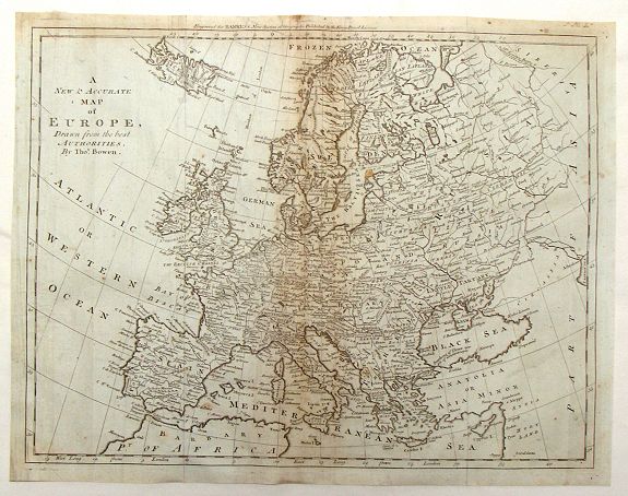 BOWEN, T., A New & Accurate Map of Europe, Drawn from the best Authorities., antique map, old maps