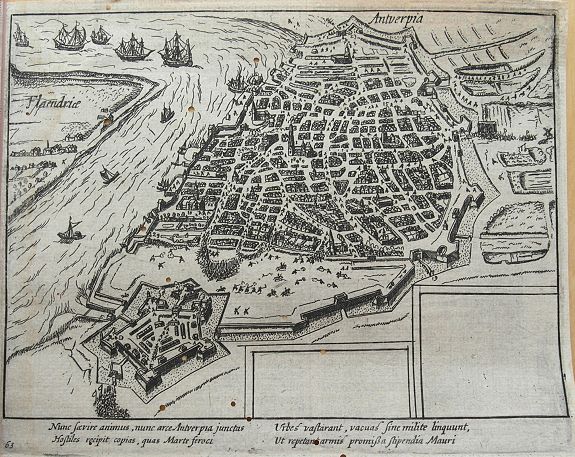 BAUDARTIUS, W., Antwerpia., antique map, old maps
