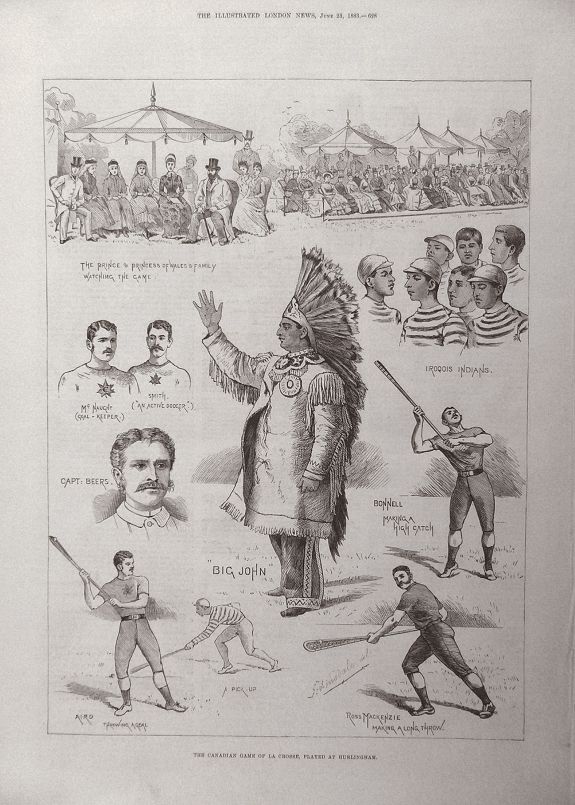 ILLUSTRATED LONDON NEWS, The Canadian Game of La Crosse, Played at Hurlingham + The Canadian Game of La Crosse., antique map, old maps