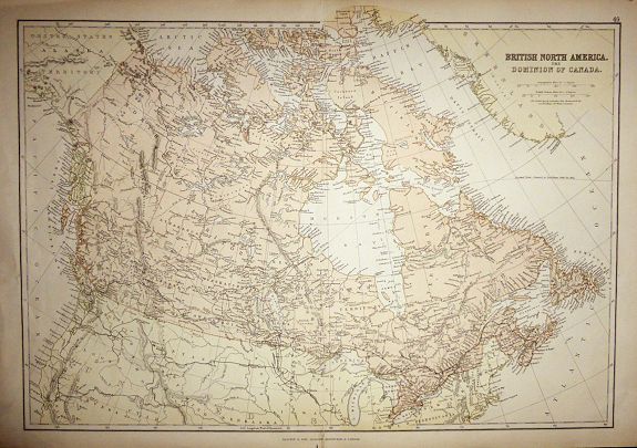 WELLER, Edward, BRITISH NORTH AMERICA. THE DOMINION OF CANADA , antique map, old maps