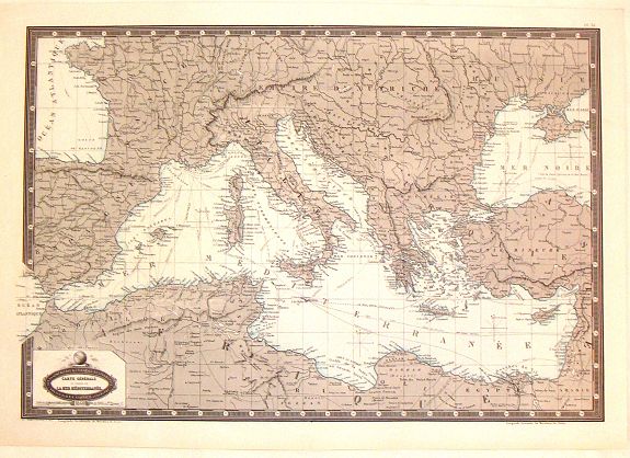 GARNIER, F.A., Carte Generale du Bassin de La Mer Mediterranee., antique map, old maps