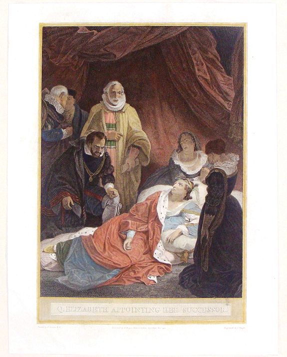 BOWYER, R., Queen Elizabeth Appointing Her Successor., antique map, old maps