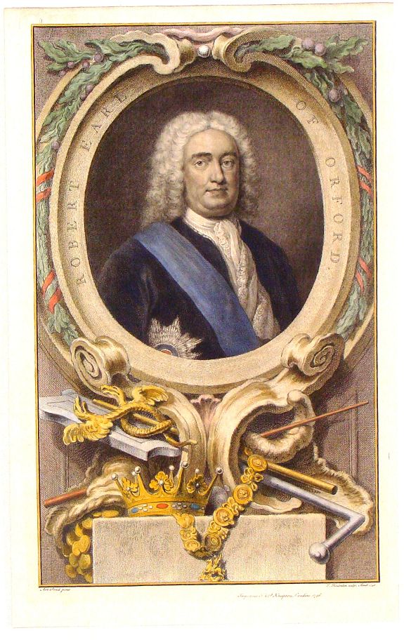 HOUBRAKEN, J., Robert, Earl of Orford., antique map, old maps