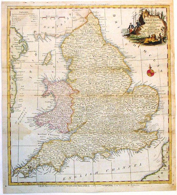 KITCHEN, T., A New and Accurate Map of that District of Great Britain called England & Wales., antique map, old maps
