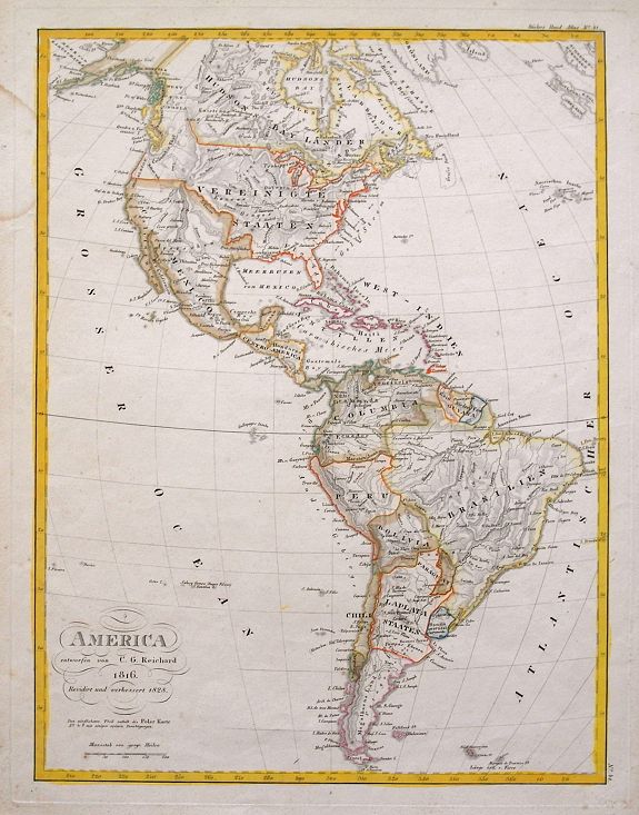 REICHARD, C. G., America entworfen von C. G. Reichard..., antique map, old maps