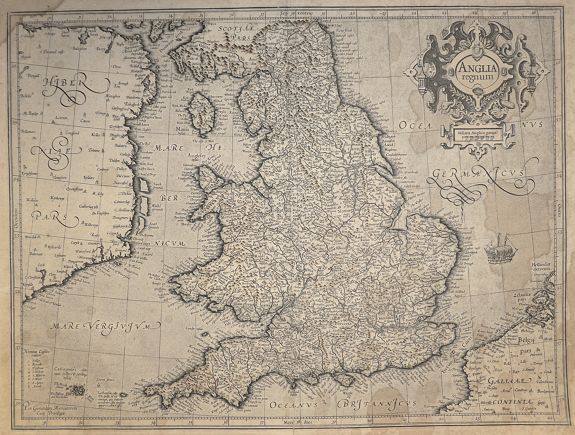 MERCATOR, G. / HONDIUS, J., Anglia Regnum., antique map, old maps