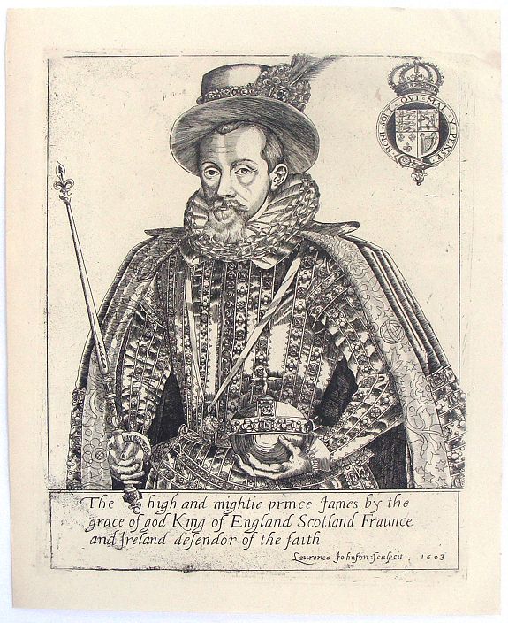 JOHNSON, L., The High and Mighty Prince James., antique map, old maps