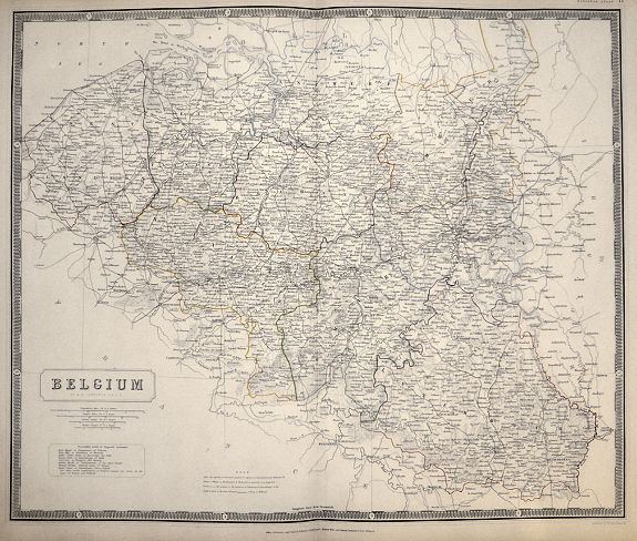 JOHNSTON, Alexander Keith, Belgium., antique map, old maps