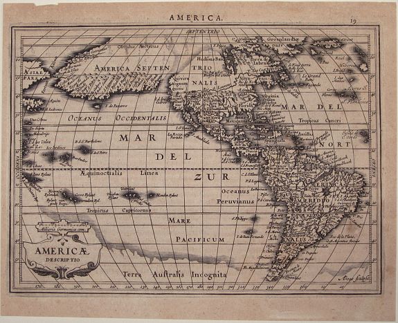JANSSONIUS, J., America./ Americae Descriptio., antique map, old maps