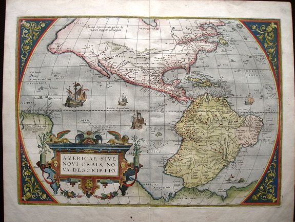 ORTELIUS, A., Americae Sive Novi Orbis Nova Descriptio., antique map, old maps