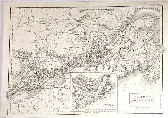 HALL, S.,, Canada, New Brunswick & c., antique map, old maps