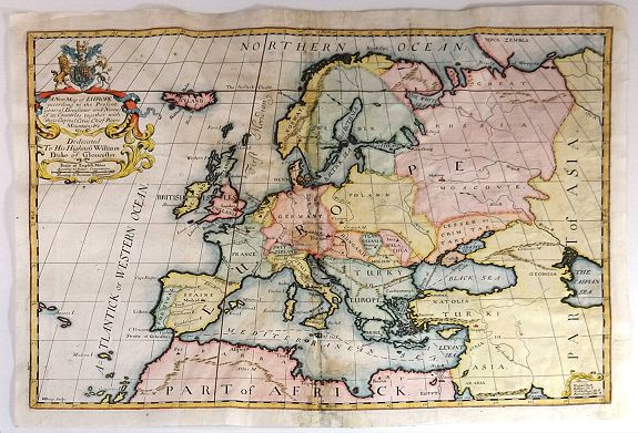WELLS, E., A New Map of Europe, According to the Present General Divisions, and Names of its Countries together with their Capital Cities Chief Rivers Mountains &c.., antique map, old maps