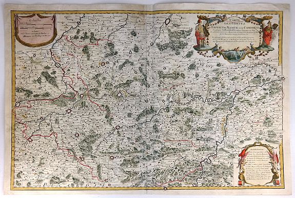 DELISLE, G., Carte des Comtez de Hainaut de Namur et de Cambresis., antique map, old maps