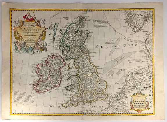 DELISLE / BUACHE., Les Isles Britanniques ou sont le Rme. d'Angleterre Tire de Sped Celuy d'Ecosse... , antique map, old maps