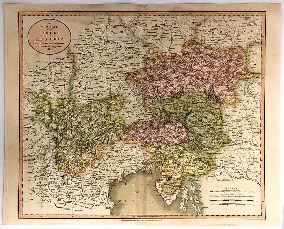CARY, J., A New Map of the Circle of Austria, From the Latest Authorities . . ., antique map, old maps