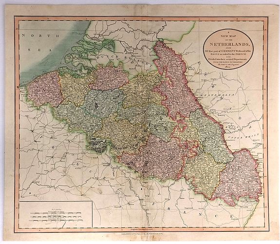 CARY, J., A New Map of the Netherlands, Also Of that part of Germany Westward of the Rhine, antique map, old maps