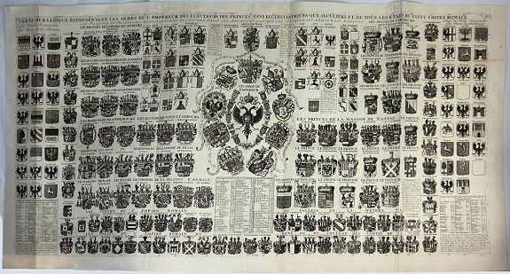CHATELAIN, H., Carte Heraldique Representant Les Armes De L' Empereur Des Electeurs Des Princes Tant Ecclesiastiques Que Seculiers Et De Tous Les Etats Du Saint Empire Romain, antique map, old maps