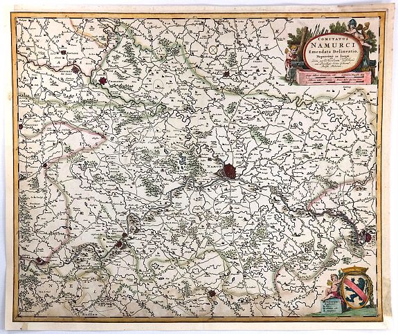 VISSCHER, N., Comitatus Namurci Emendata Delineatio, Nuperrimè in lucem edita, per Nicolaum Visscher., antique map, old maps