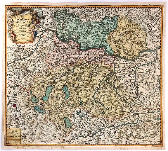 HOMANN, J., Archiducatus Austriae Superioris., antique map, old maps