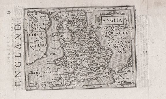 MERCATOR, G. / HONDIUS, J. , Anglia. England., antique map, old maps