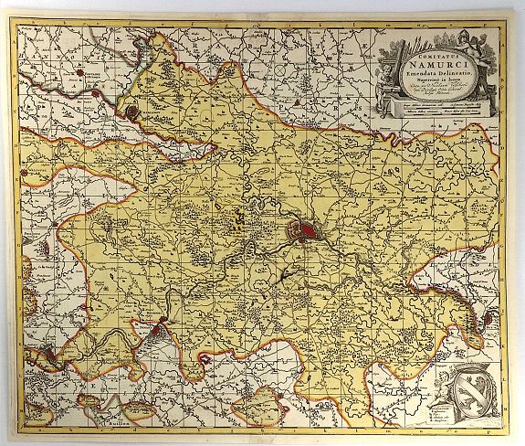 VISSCHER, N., Comitatus Namurci Emendata Delineatio., antique map, old maps