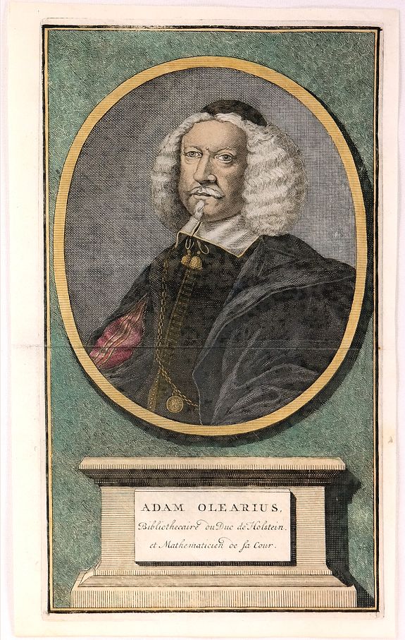 ANONYMOUS., Adam Olearius , Bibliothecaire du Duc de Holstein., antique map, old maps