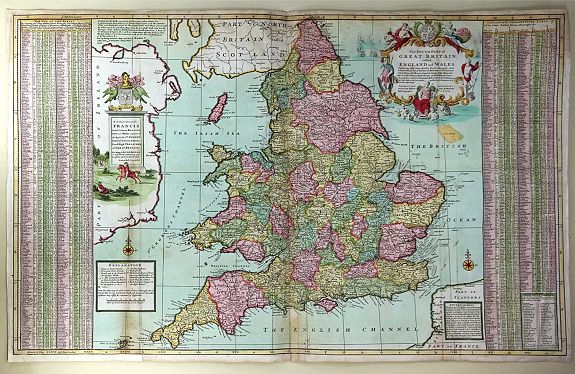 MOLL, H., The South Part of Great Britain, Called, England and Wales. Containing All ye Cities, Market Towns, Boroughs: And whatever Places have ye Election of Members of Parliament, antique map, old maps