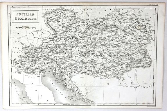 HALL, S., Austrian Dominions, antique map, old maps