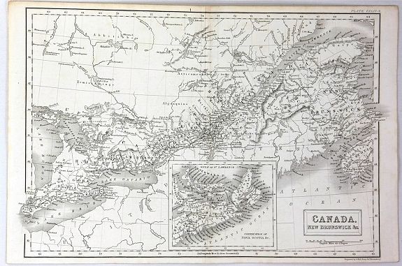 HALL, S., Canada, New Brunswick & c., antique map, old maps