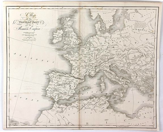 CROSS, J., A Map of the Western Part of the Roman Empire, antique map, old maps