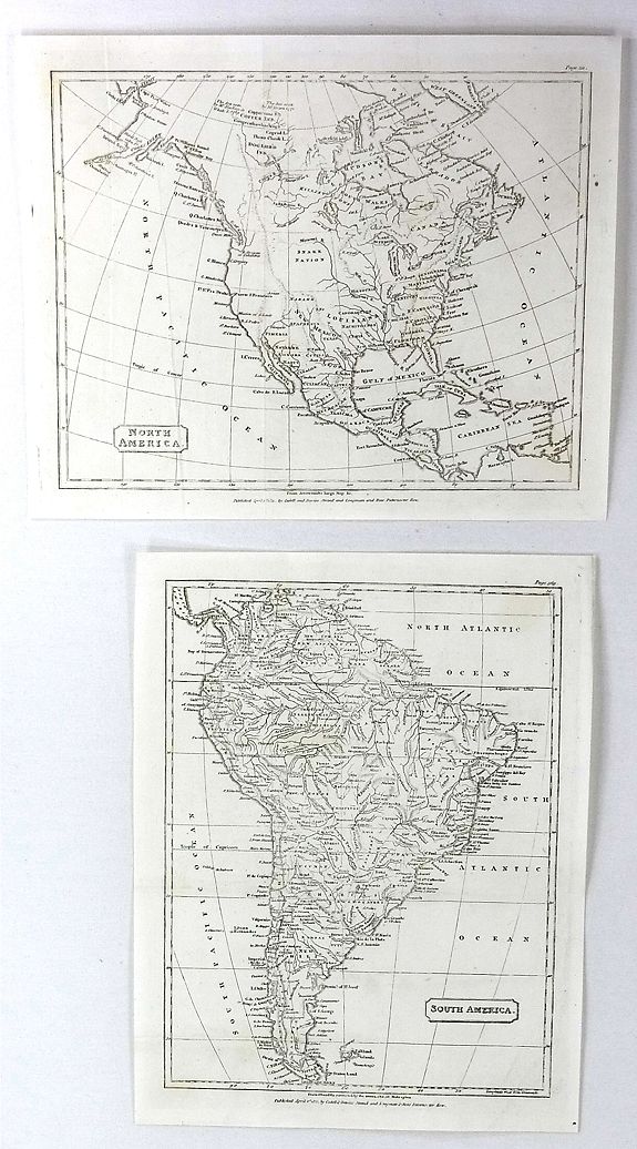 PINKERTON, J., North America & South America (2 Maps) , antique map, old maps