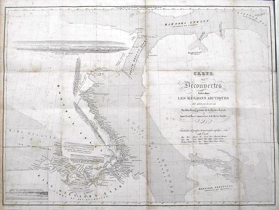 ROSS, J., Carte des Découvertes faites dans les régions arctiques en 1829,30,31,32,33. Par John Ross..., antique map, old maps