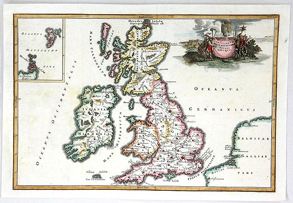 CELLARIUS, C., Insularum Britannicarum Facies Antiqua, antique map, old maps