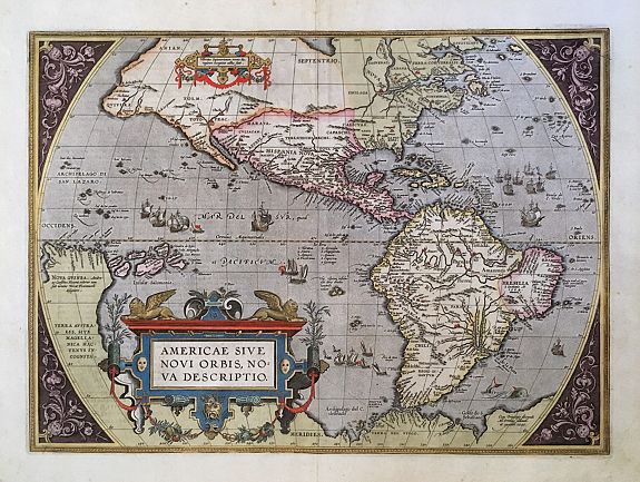 ORTELIUS, A., Americae Sive Novi Orbis., antique map, old maps