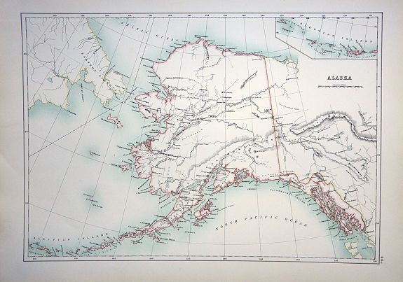 Adam & Charles Black. , Alaska , antique map, old maps