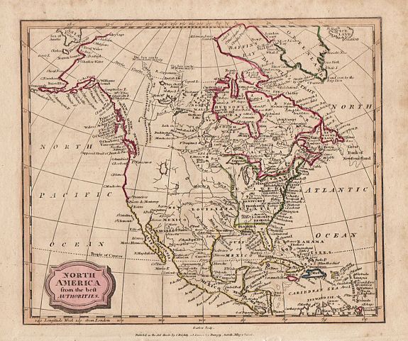 James Barlow., North America, from the Best Authorities, antique map, old maps