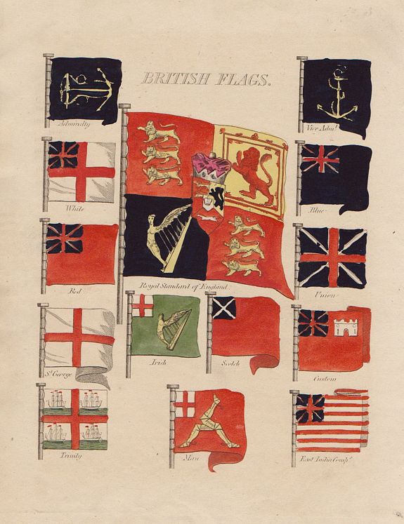 Brightly & Co., British Flags, antique map, old maps
