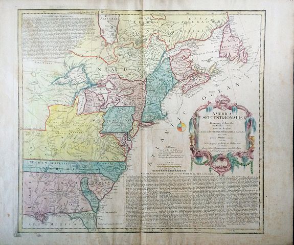 HOMANN HEIRS., America Septentrionalis a Domino d'Anville, 1777., antique map, old maps