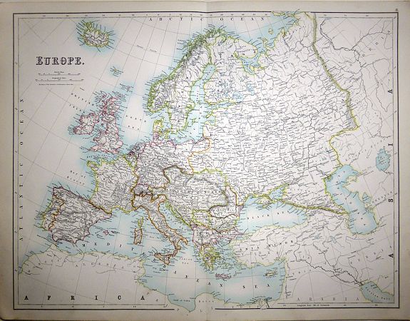BLACK, Adam & Charles, Europe., antique map, old maps