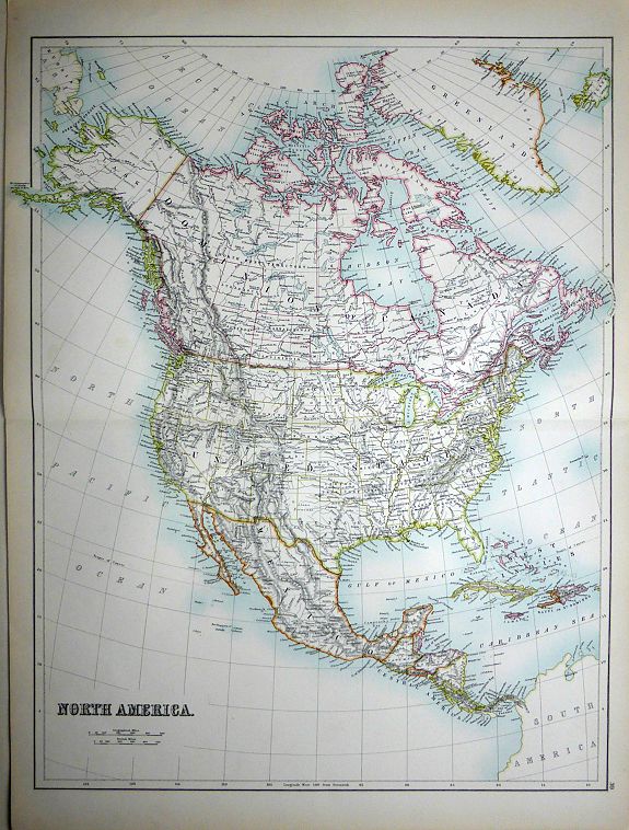 BLACK, Adam & Charles, North America., antique map, old maps
