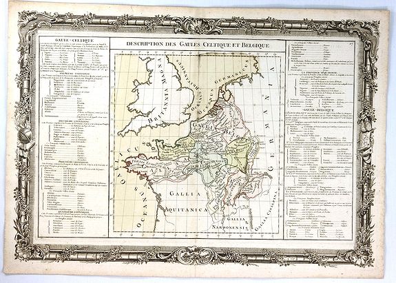 DE MORNAS, G., Description des Gaules Celtique et Belgique, antique map, old maps