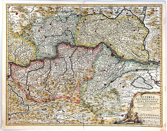 VISSCHER, J., Austriae Archiducatus Pars Inferior, antique map, old maps