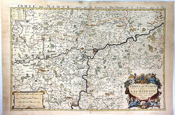 SANSON / JAILLOT., Comte de Namur Dresse sur les Memoires les Plus Nouveaux Presente a sa Majeste., antique map, old maps