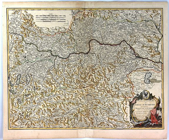 VAUGONDY, Robert., Partie Septentrionale du Cercle D’Autriche, antique map, old maps